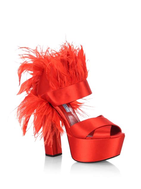 prada feather satin sandals|prada leather sandals.